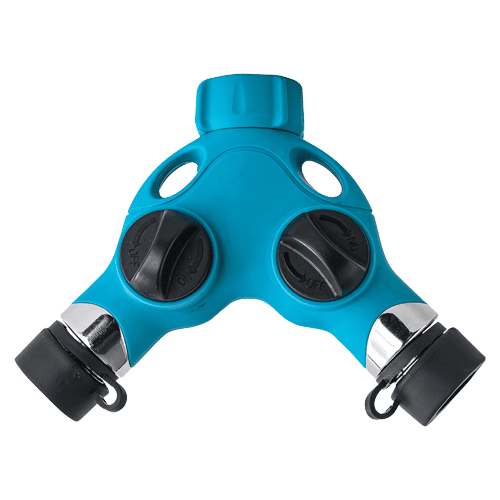 3/4” 2-Way Hose Connector With Flexible Center Section With Shut-Off Valve